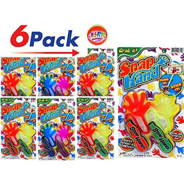 Prank Gag JA-RU Sticky Hands Stretchy Snap Smak Toys Bulk Toys Great Sticky Hand Party Favors Birthday Toy Supplies for Kids Goody Bags 315-12s Stocking Stuffers 12 Packs